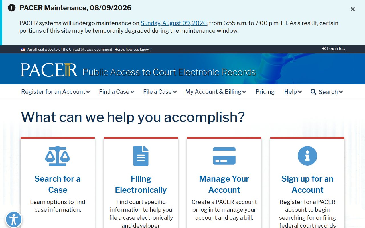 Jackson County criminal court cases PACER federal search