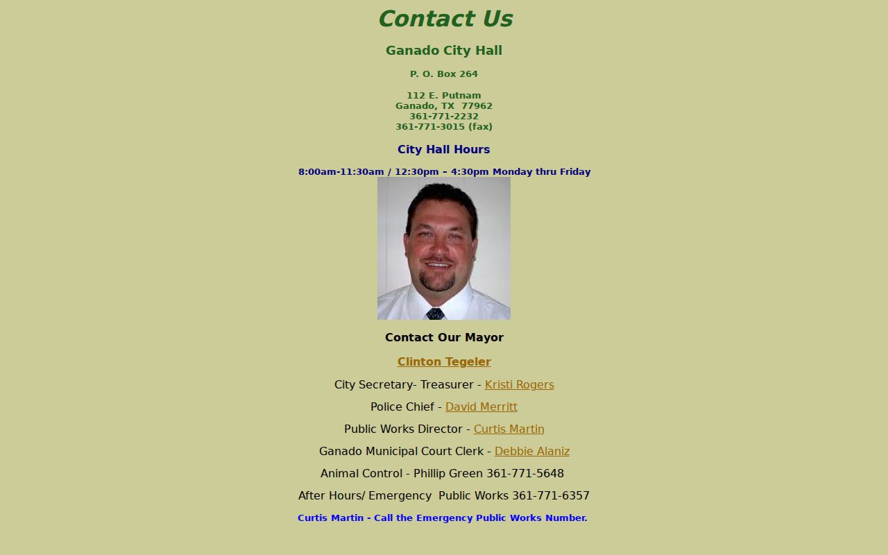 Ganado criminal records police and municipal court contacts