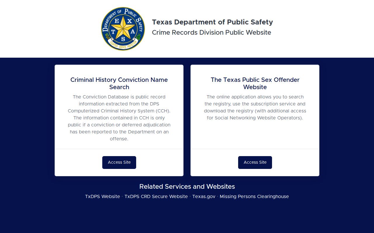 Jackson County criminal history Texas DPS public search
