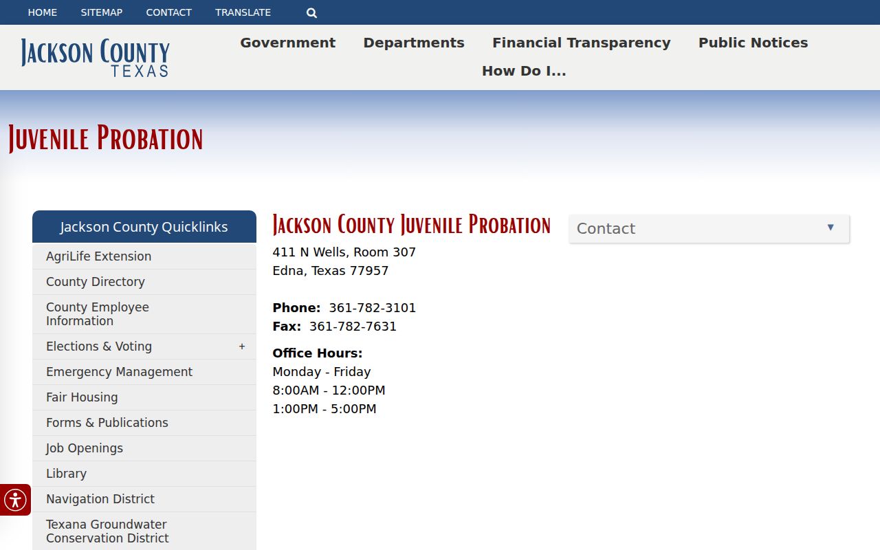 Jackson County criminal records juvenile probation office